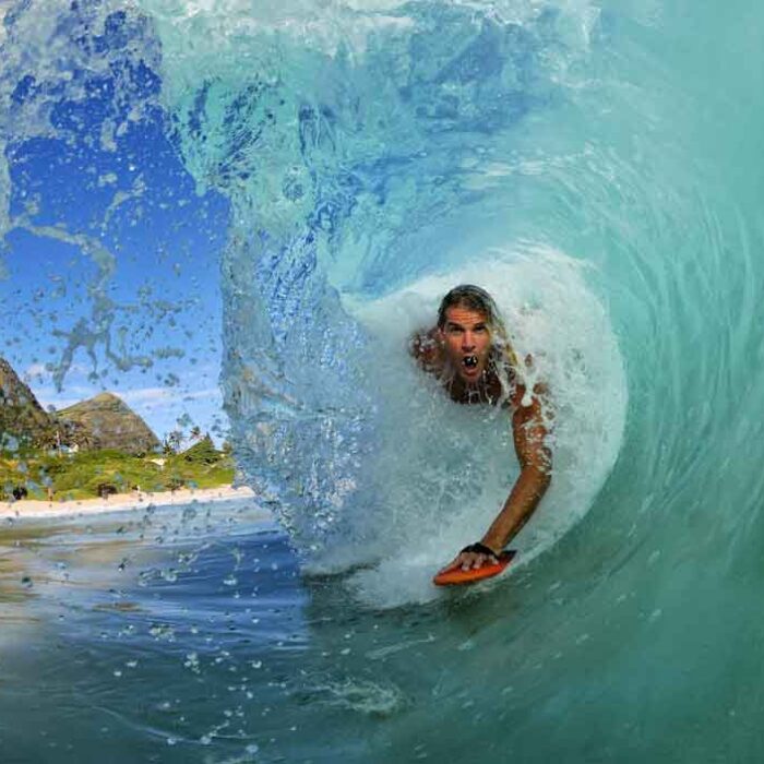 Bodysurfer Gets Barreled