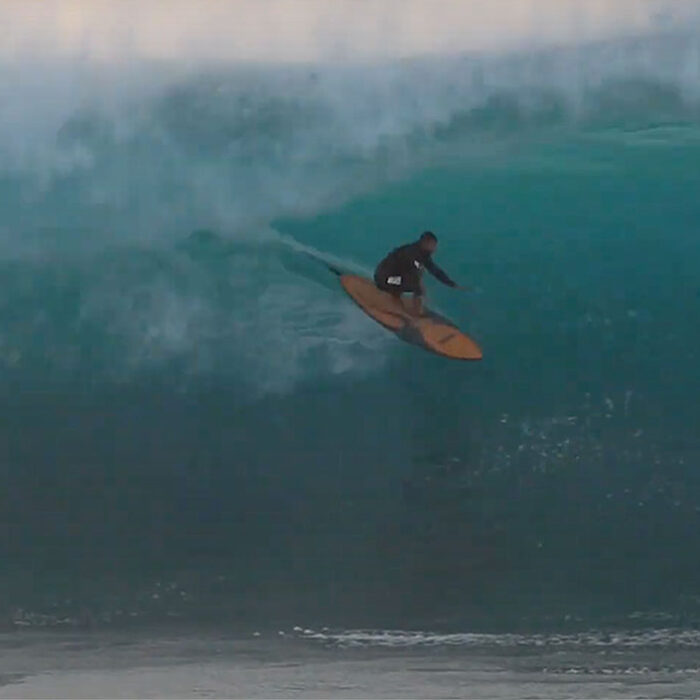 Justin Quintal surfing Pipe