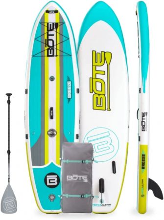 the bote breeze aero inflatable paddle board and its accessories 