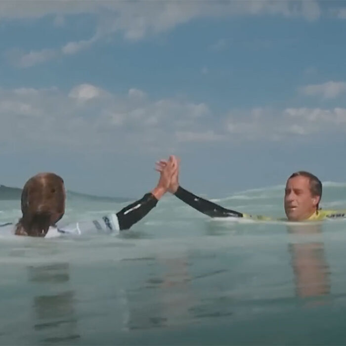 Occy and Tom Curren surfing in Heritage Heat
