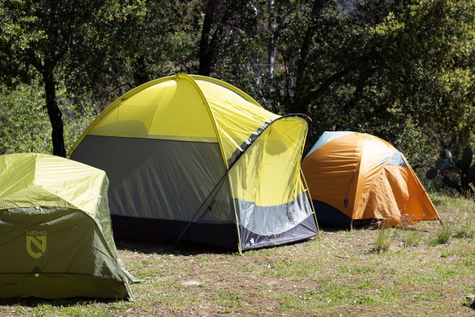 Camping Tents set up 