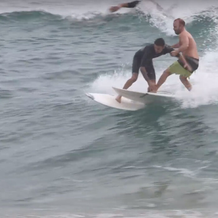 Surfing drop ins at Snapper Rocks