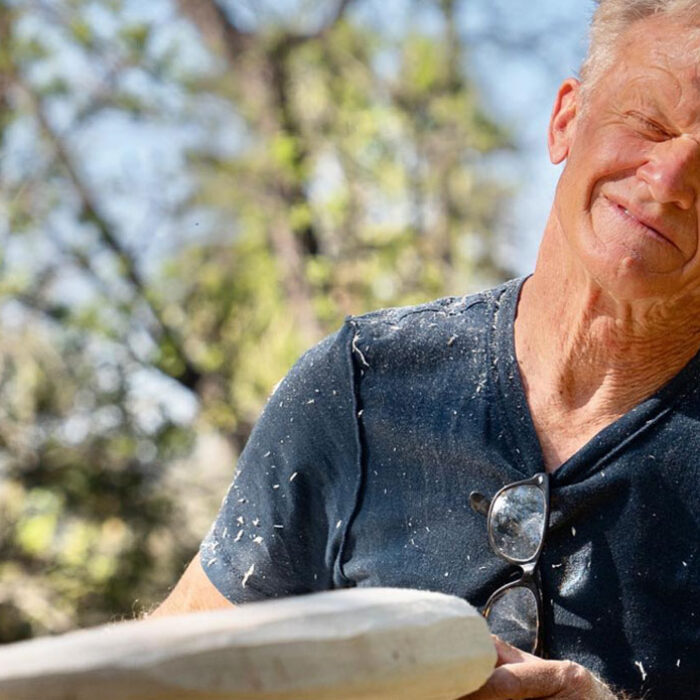 Gary Linden with agave surfboard