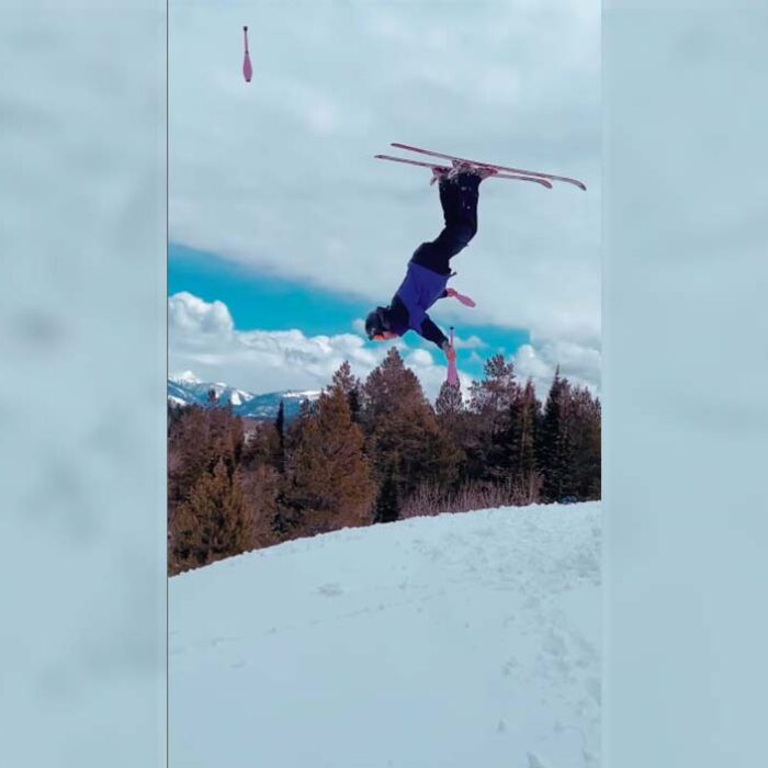 And Now, a Skier Pulls a Backflip While Juggling Bowling Pins