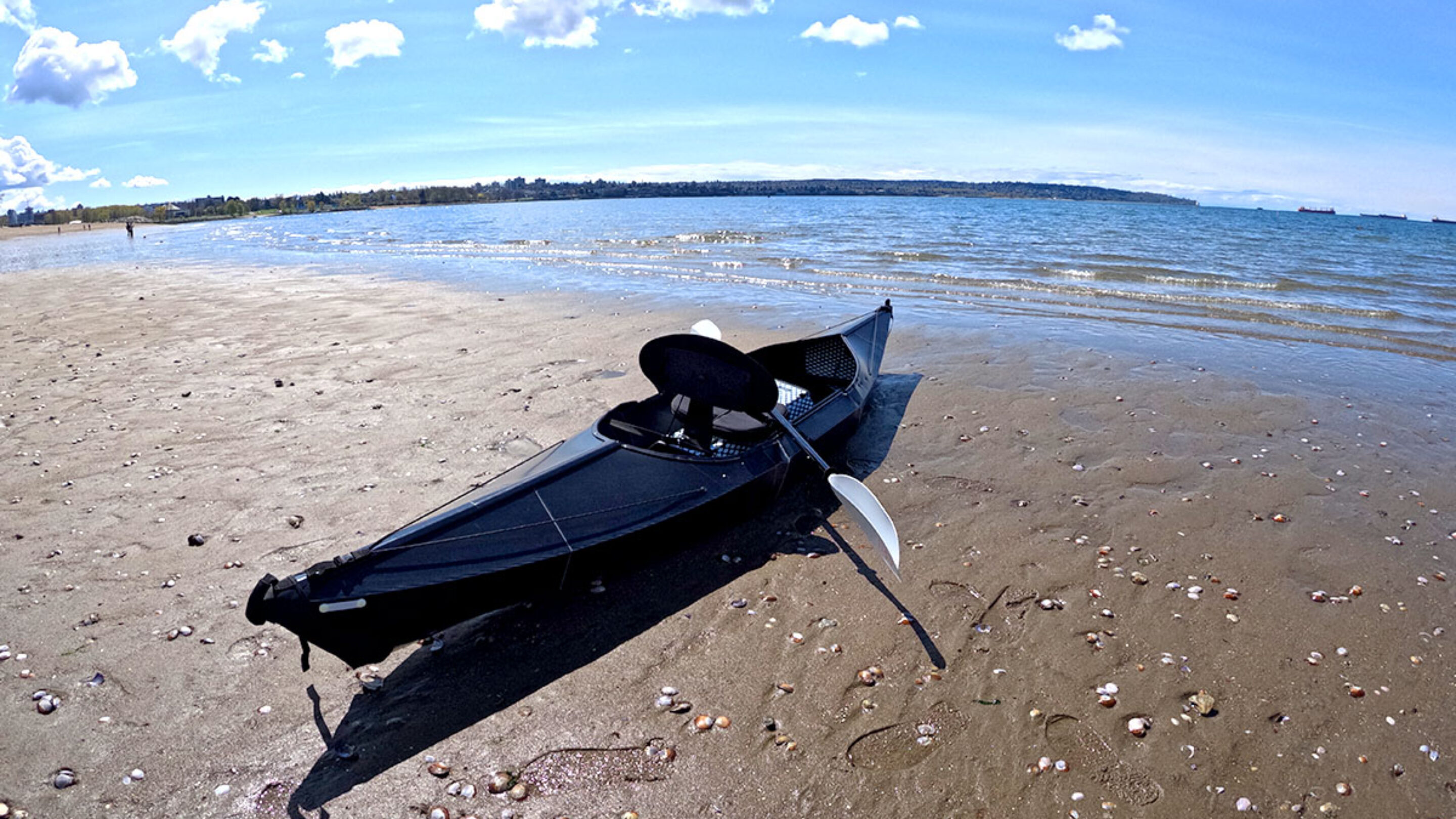 Oru Kayak beach LT sport assembled on the beach at low tide