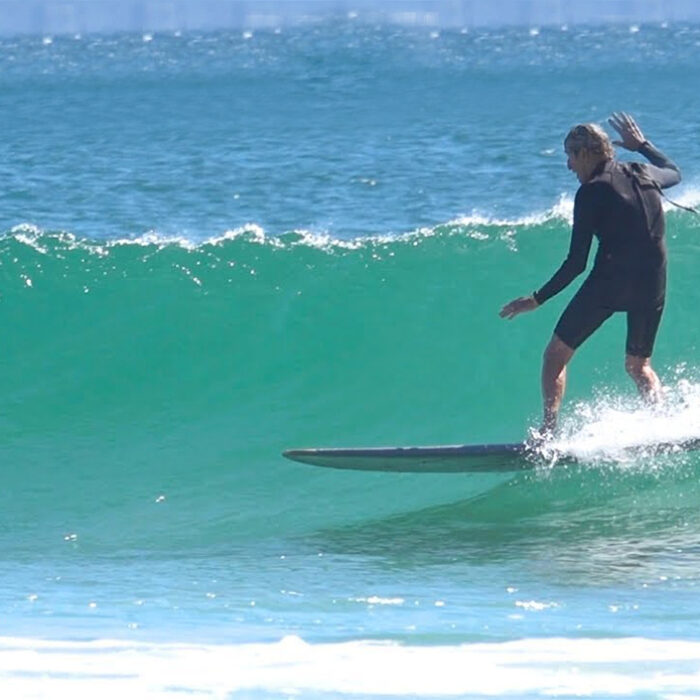 Rusty Miller Spotted Surfing Byron Bay at 80
