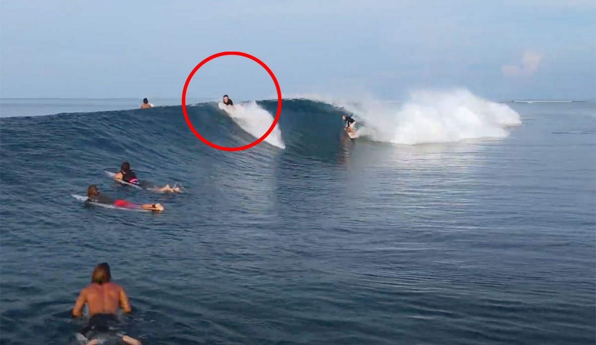 Surfing Shot Let Rope Lance's Right Surf Crime: Don't Do This When Someone Is Getting Barreled