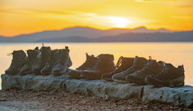 Some of the boots we tested for our review of the best hiking boots for 2023
