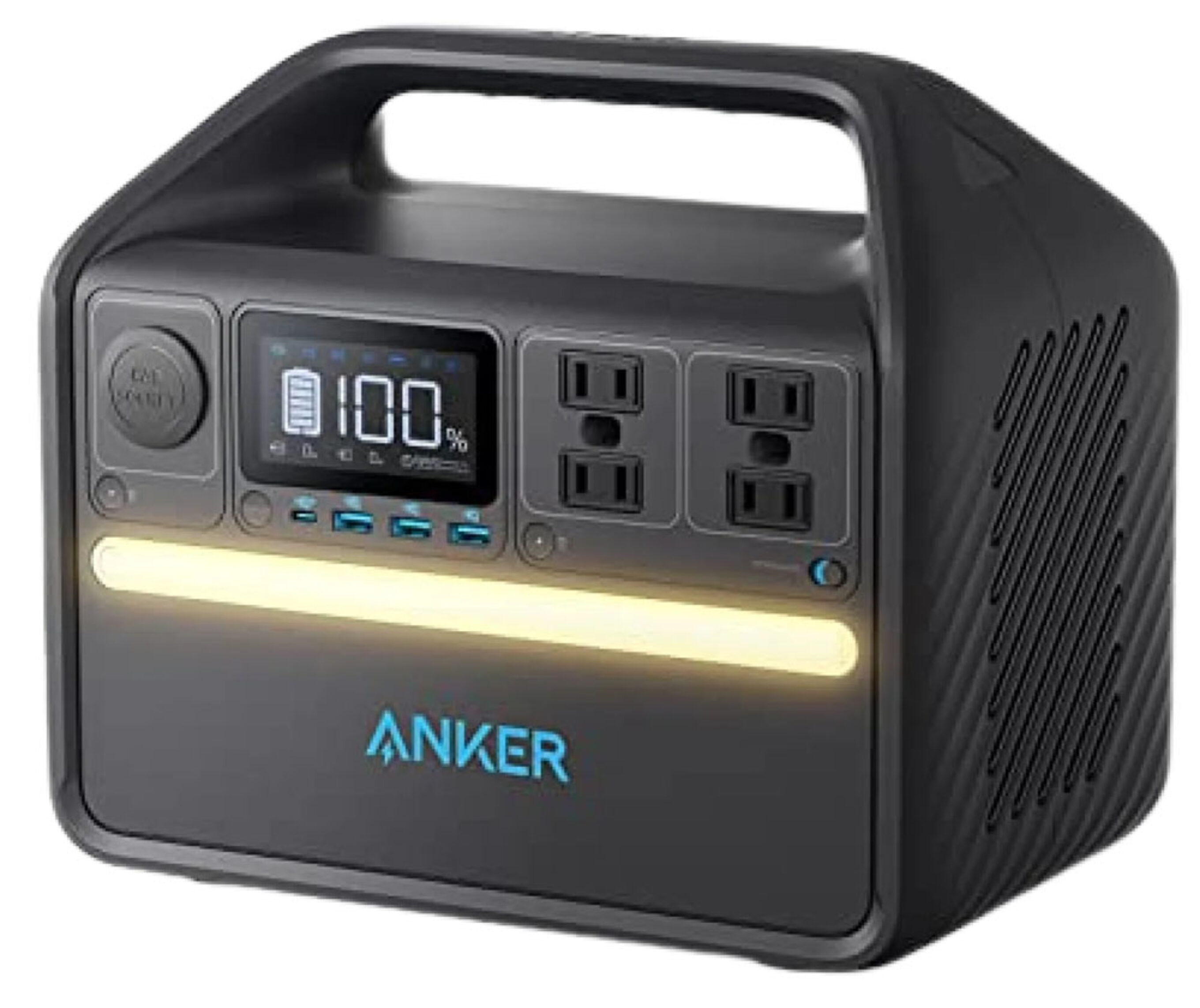 A product shot of the Anker 535 Powerhouse against a white background. We tested this for our review of the best portable power stations.