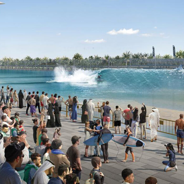 Artists rendering of the wave pool on Hudayriat Island.