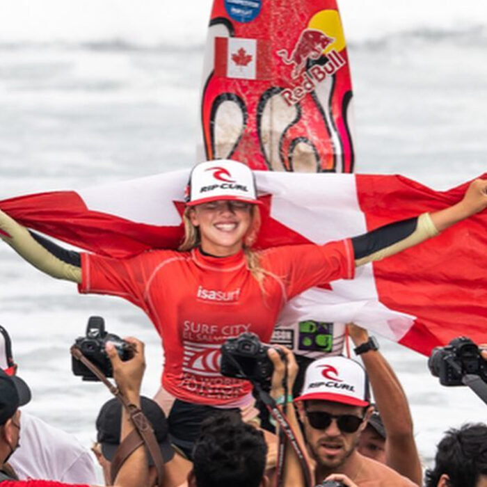 Erin Brooks competed for Canada at the ISA World Surfing Games.