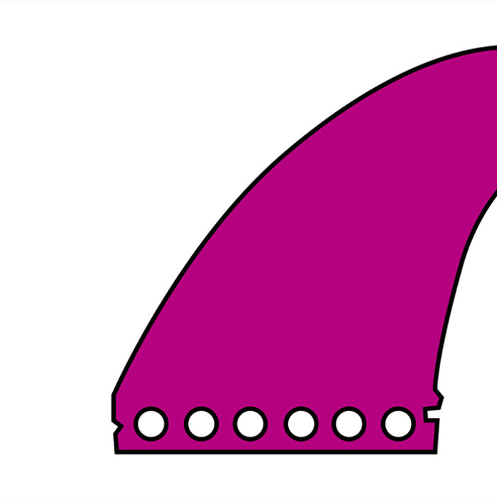 A curved fin template.