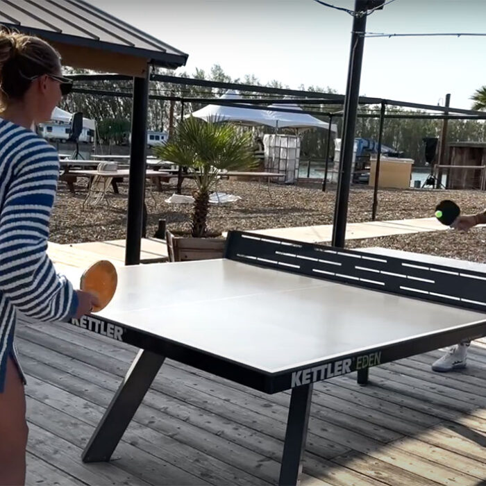 Gabriel Medina playing ping pong