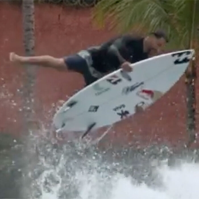 Italo Ferreira surfing in wave pool