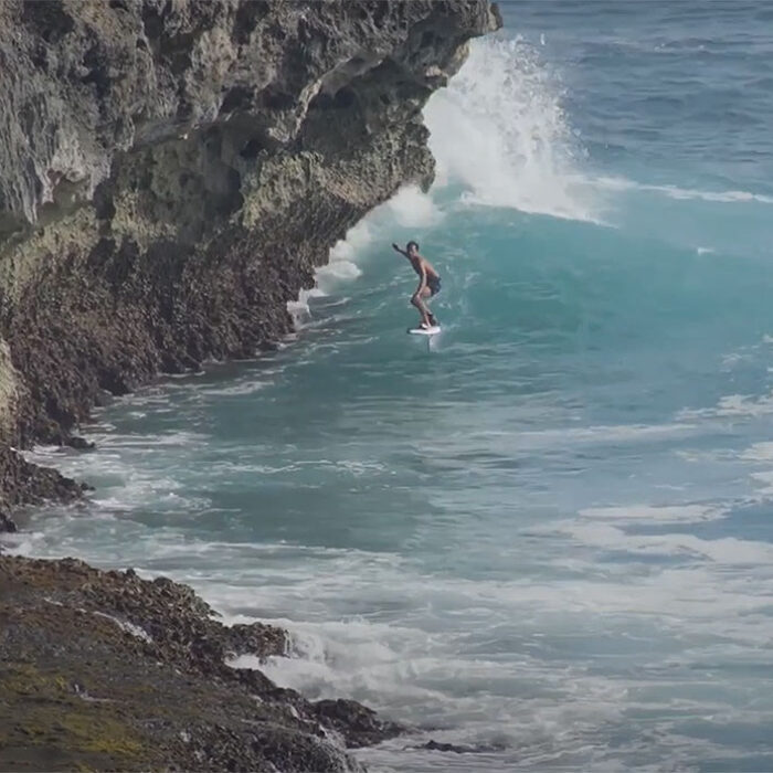 Kai Lenny foiling at Uluwatu