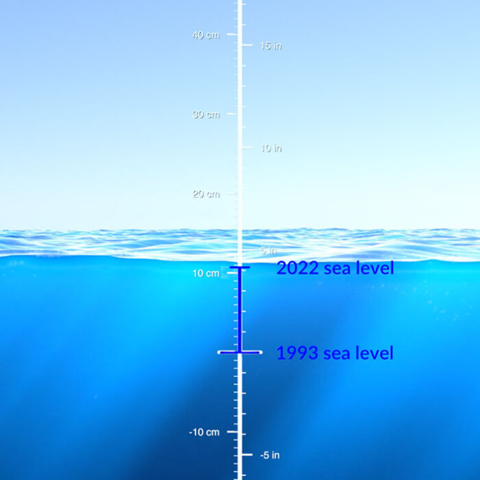 NASA animation showing sea level rise