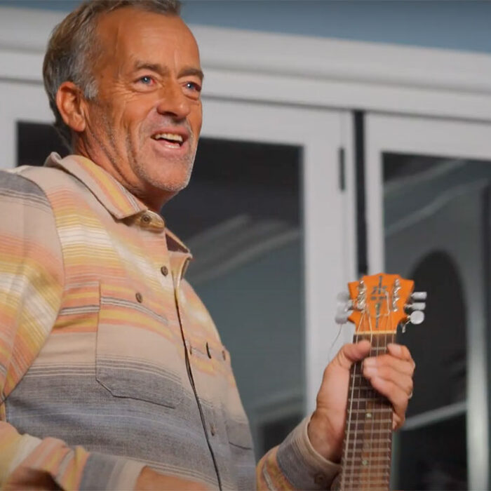Tom Curren playing ukelele
