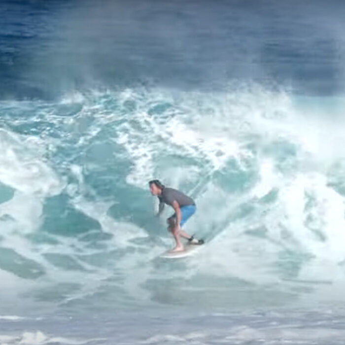 Ben Gravy on one of his new fiberglass models.