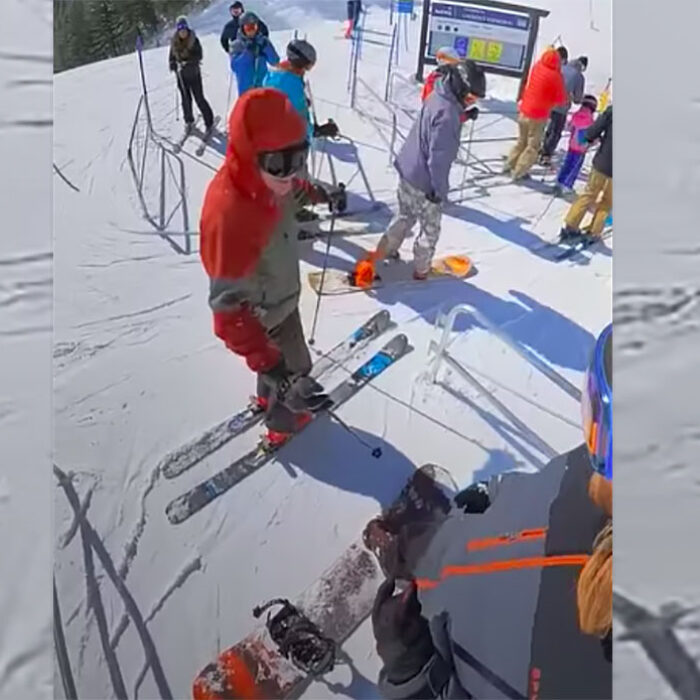 This Snowboarder-Skier Spat Is the Perfect Throwback to Winter