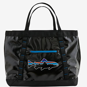 a photo of the patagonia black hole gear hauler tote for our review of the best beach bags