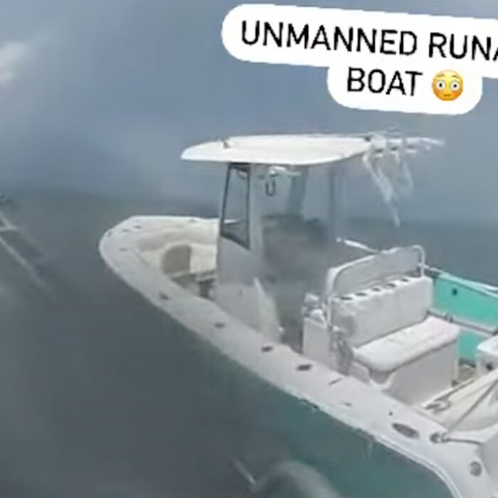 Unmanned runaway boat.