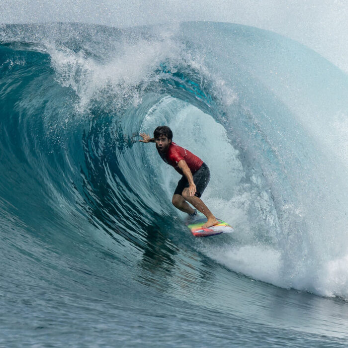 Mason Ho surfing the Maldives.