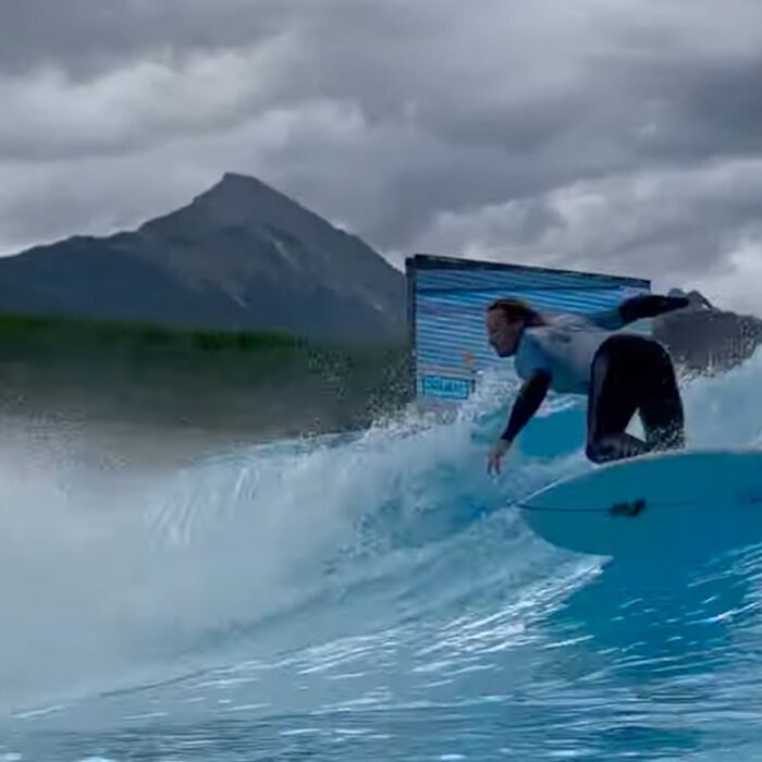 Ben Gravy surfs in the Swiss Alps.