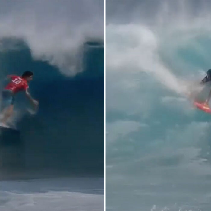 John John Florence and Gabriel Medina at Teahupoo
