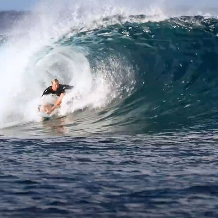 Jamie O'Brien surfing in Tahiti