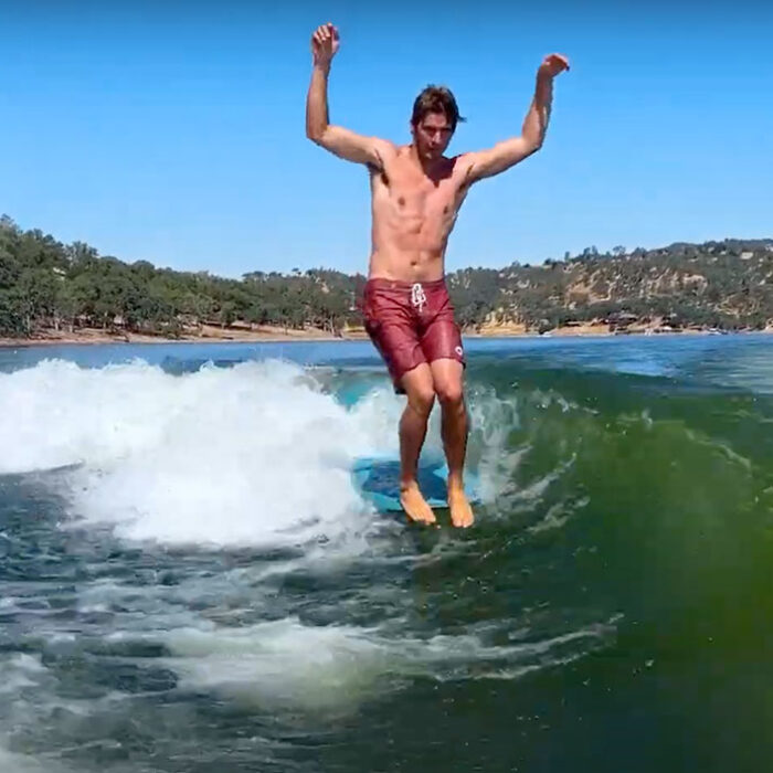 Tommy Witt wakesurfing