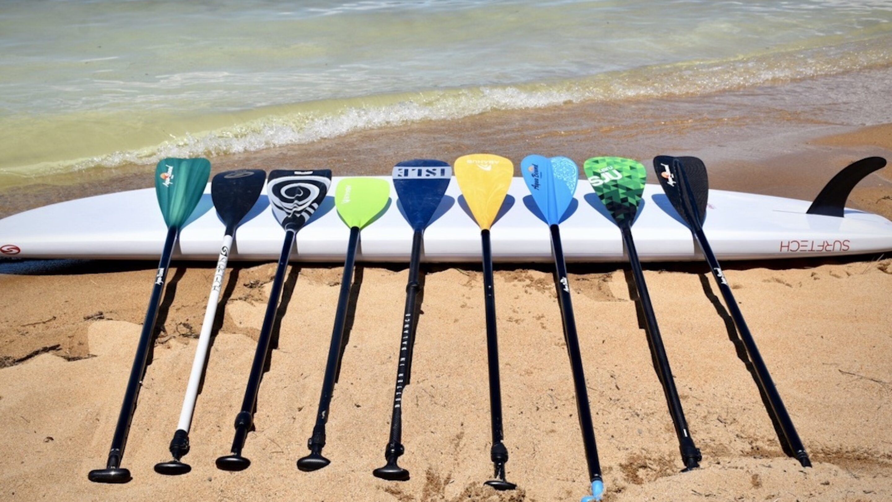 SUP Paddles on SUP board