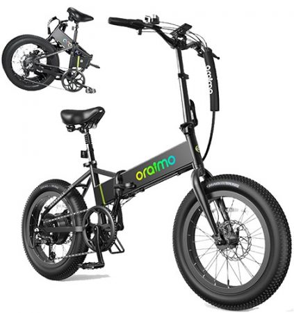 the oriamo scrambler 100 folding electric bike 