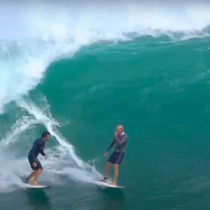 Kelly Slater drops in on JP Avezedo