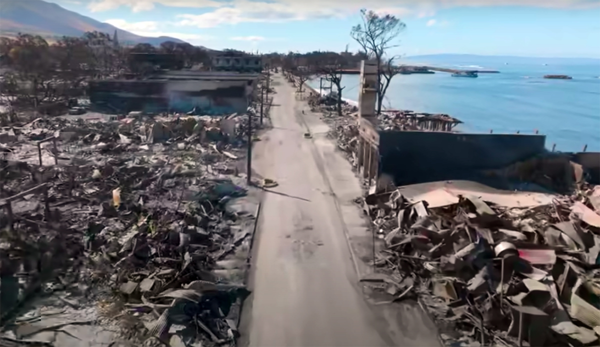 Lahaina in the wake of the 2023 Maui wildfires.