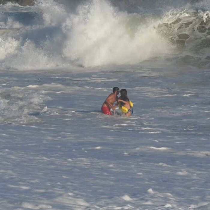 A textbook rescue by lifeguards at the wedge