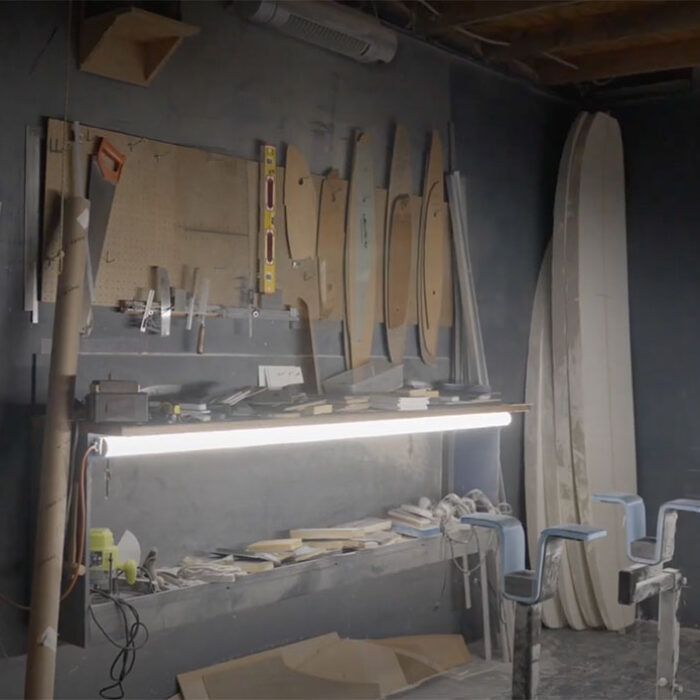 Rusty surfboards shaping room