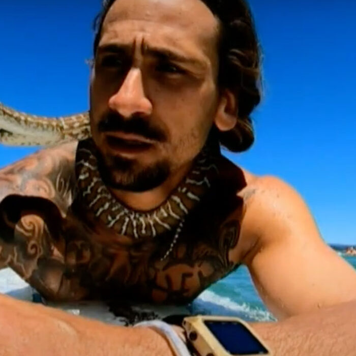 shiva the pet python surfing