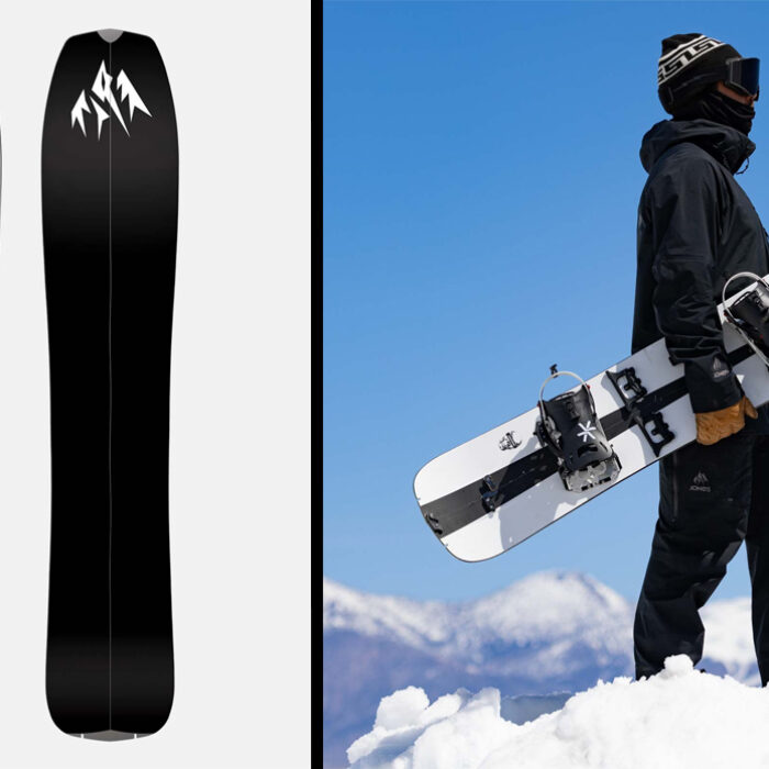 Jones Mind Expander Splitboard product shot and lifestyle