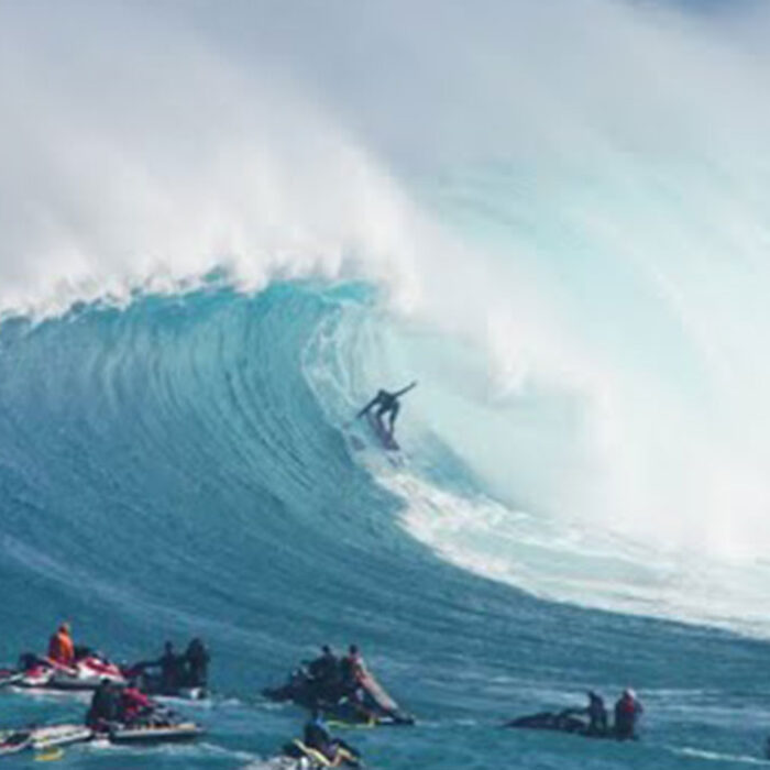 Kai Lenny surfing Jaws