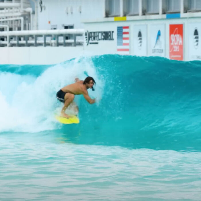 surfing at Japan wave pool