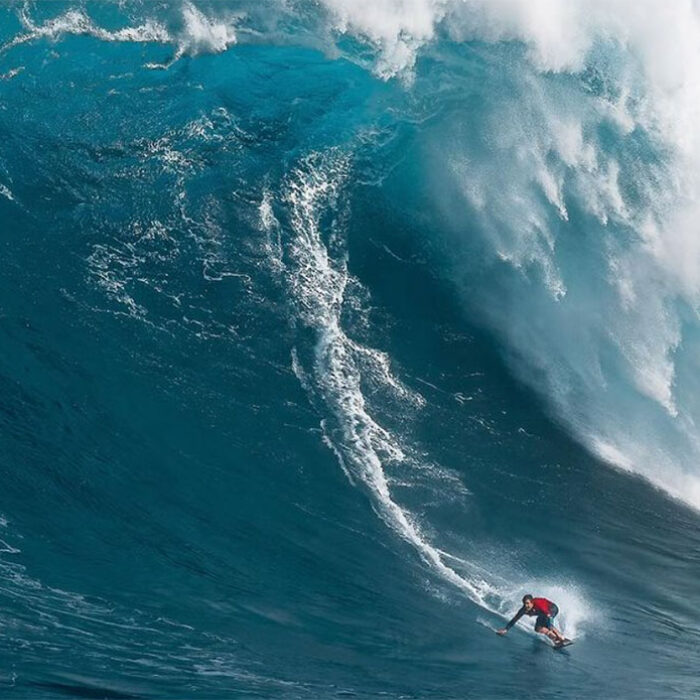 Steve Roberson surfing Jaws