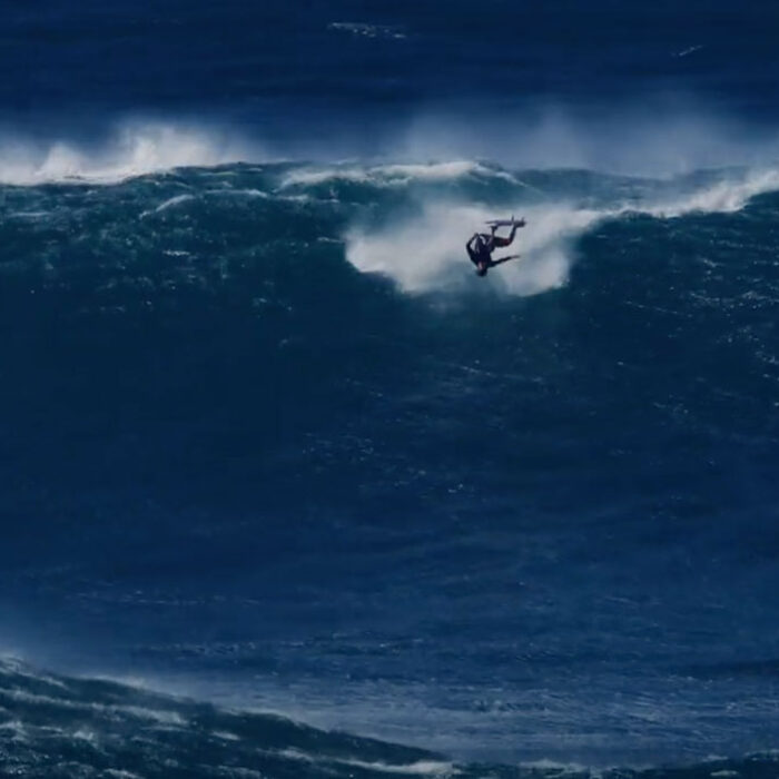 Kai Lenny surfing Jaws