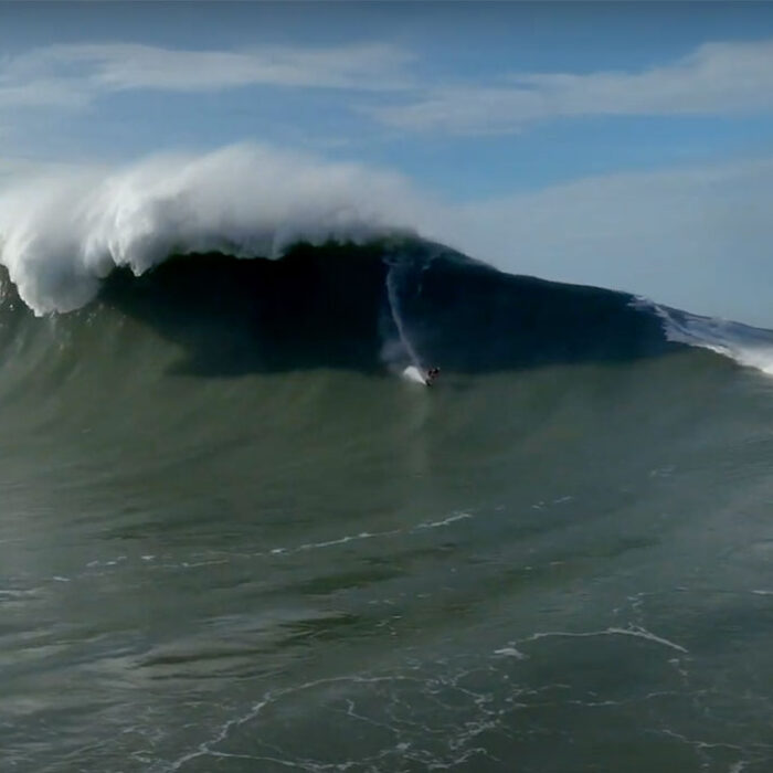 drone footage from Nazaré