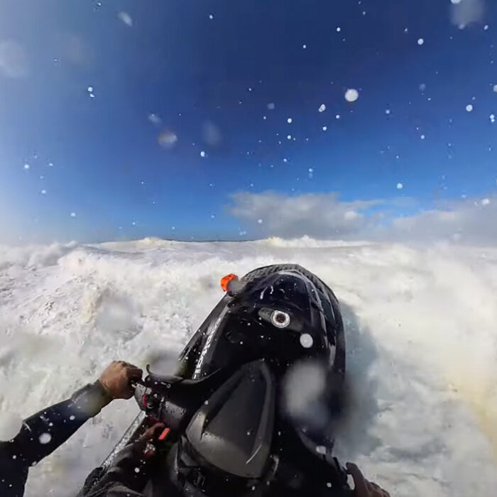 Inside Nazare from a jet ski POV. Photo: BARENA FILM & SPORTS // YouTube