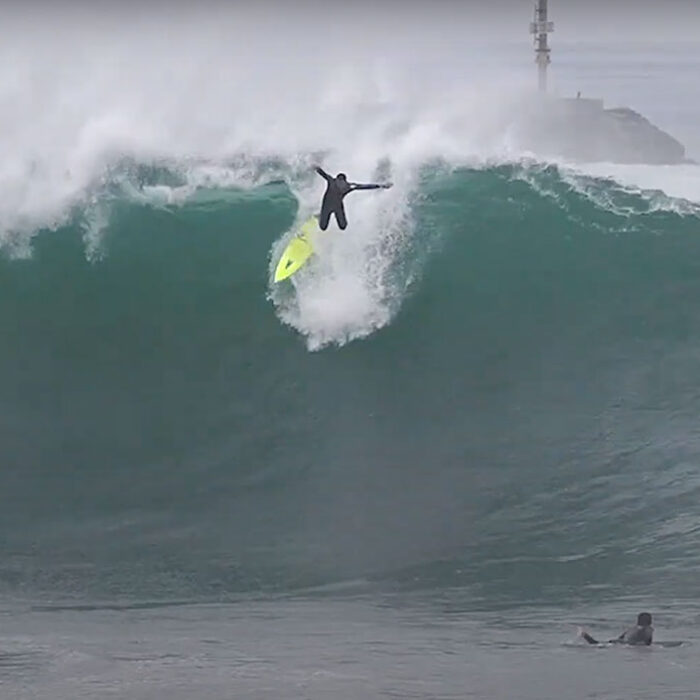 Wedge surfing wipeout