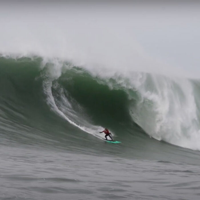 Pete Mel surfing Maverick's