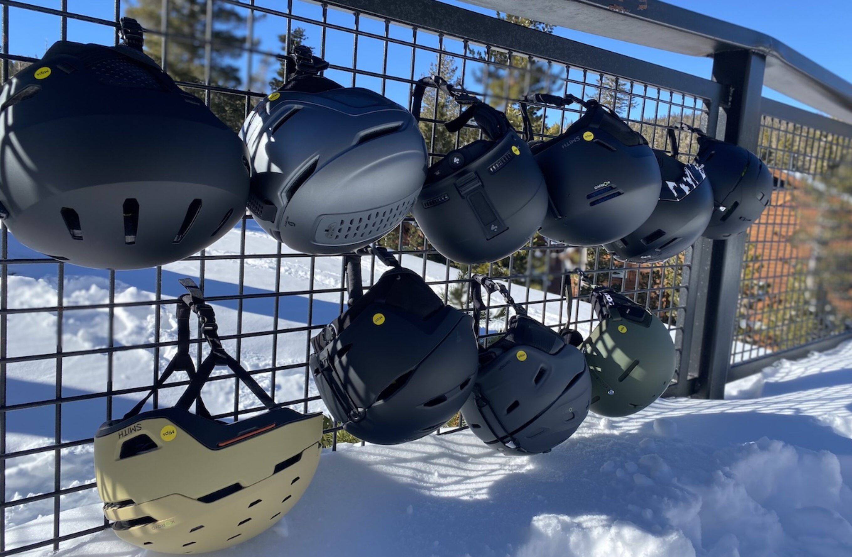 Best Ski and snowboard helmets on fence