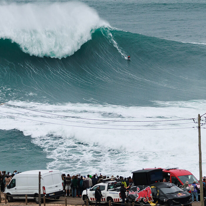 Romuald Pliquet's images do an incredible job of showing the scale of Nazaré and just how enormous the playing field is the surfers are working with.