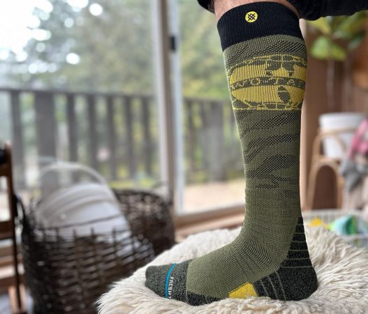 a snowboard sock featuring the wu-tang logo