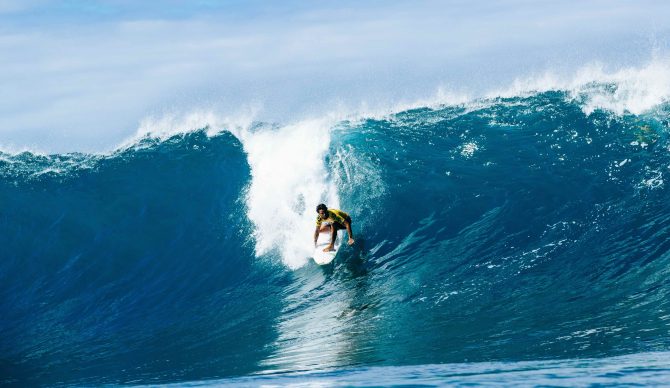 OAHU, HAWAII - JANUARY 31: Two-time WSL Champion Filipe Toledo of Brazil surfs in Heat 6 of the Opening Round at the Lexus Pipe Pro on January 31, 2024 at Oahu, Hawaii. (Photo by Tony Heff/World Surf League)